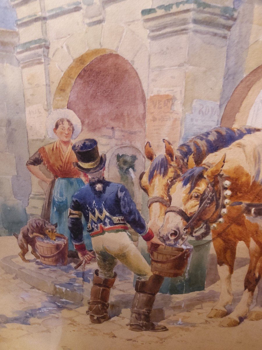 Watercolor By Georges Busson (1859-1933)-photo-4